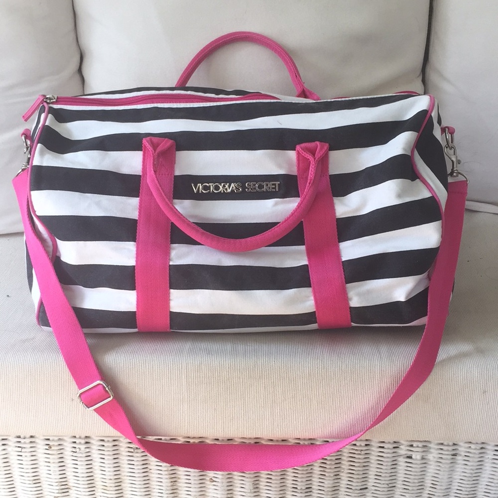 Victoria’s Secret Duffel Bag pink stripe